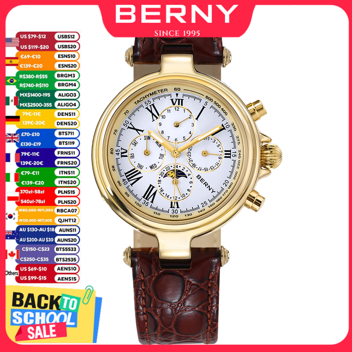 Seiko Watch Prospex - BERNY Jam Tangan Pria Otomatis Retro