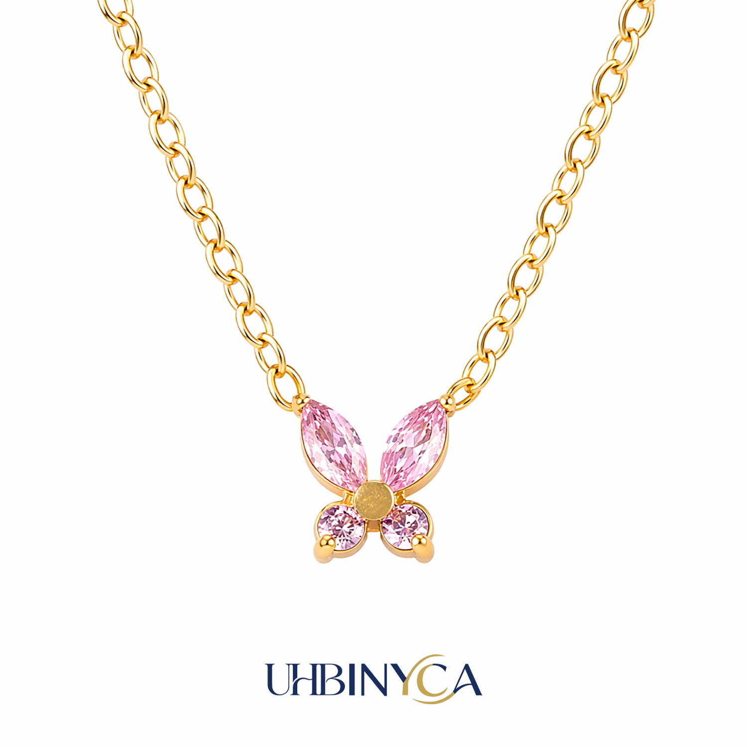 Kalung Liontin Kupu-kupu Zirko - Butterfly Clasp Deployant ulasan dan harga